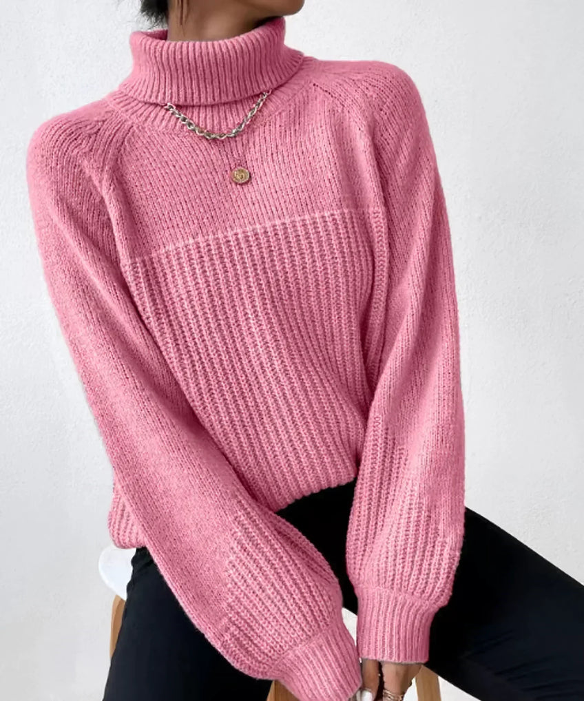 Blaire - Pull à col roulé en maille chaude pour femme