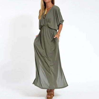 Rasha - Robe longue vintage avec fente haute sur le côté