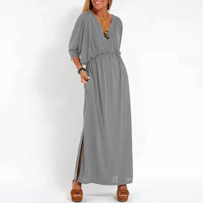 Rasha - Robe longue vintage avec fente haute sur le côté