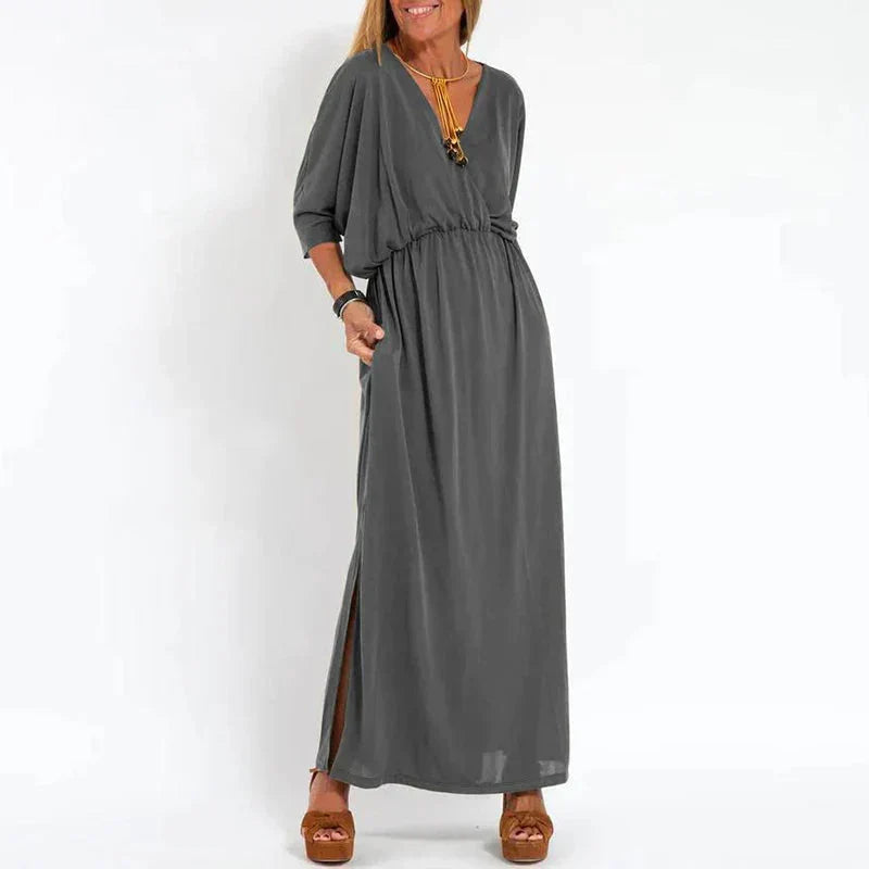 Rasha - Robe longue vintage avec fente haute sur le côté