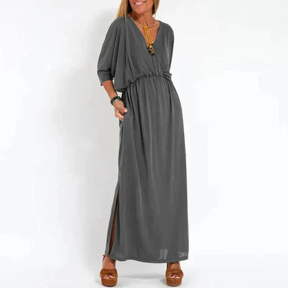 Rasha - Robe longue vintage avec fente haute sur le côté