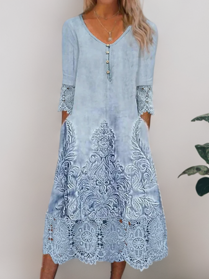 Ravena - Robe de style vintage avec dentelle