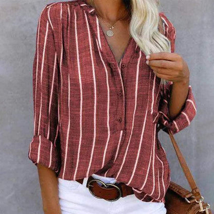 Chemisier rayé - Casual Chic - Aérien - Idéal pour le bureau et le week-end