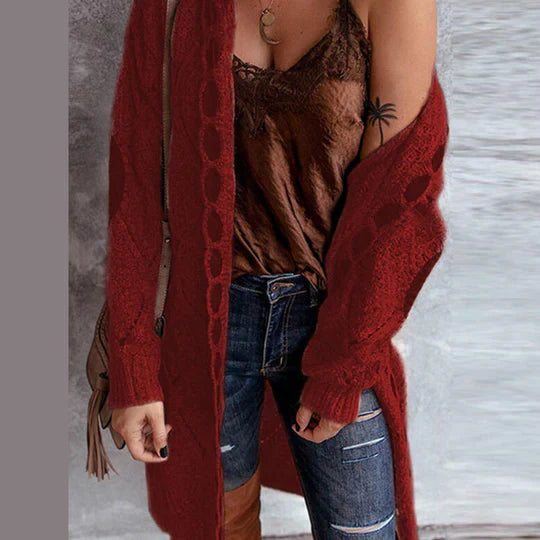 Laetitia - Veste en tricot à capuche à la mode