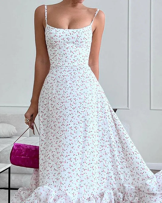 Romola - Robe élégante en satin imprimé