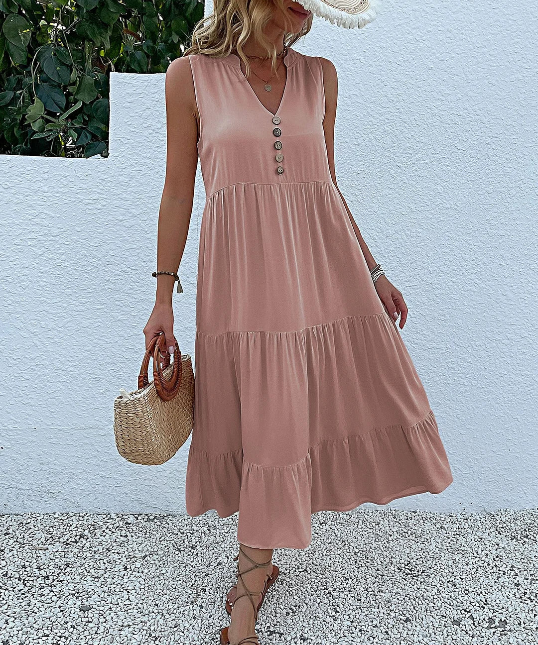 Ross - Robe à smocks avec ourlet superposé