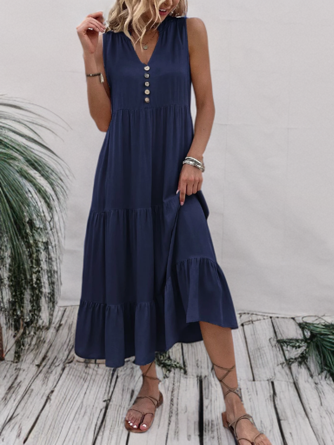 Ross - Robe à smocks avec ourlet superposé