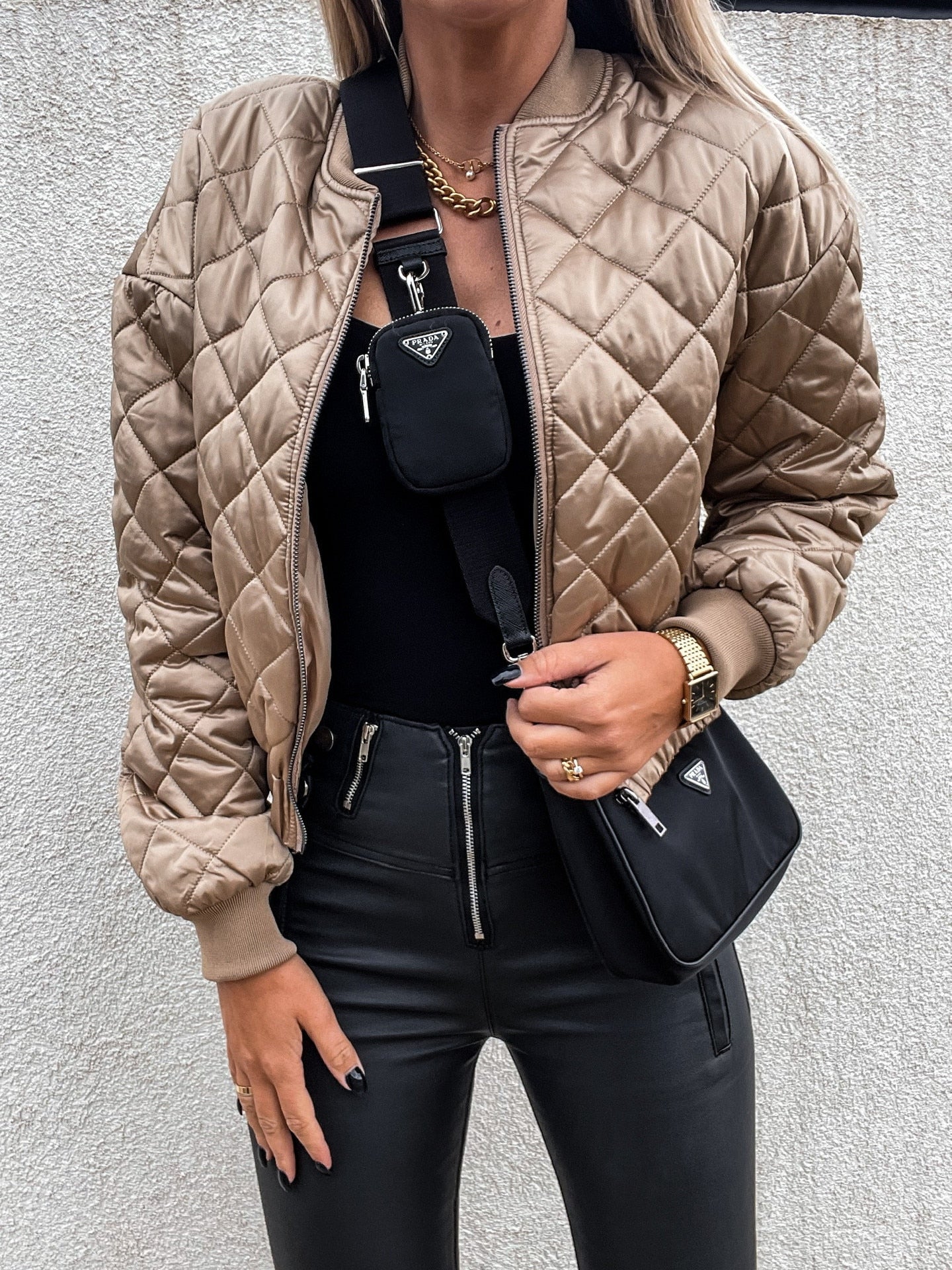 - Veste matelassée métallique pour femmes