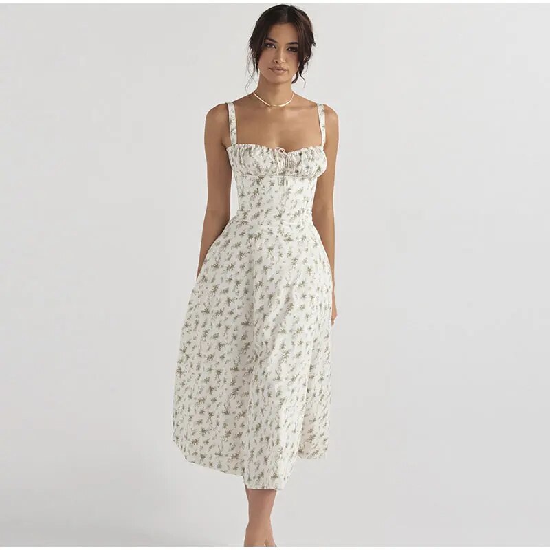 Gretchen - Robe midi avec laçage et corset