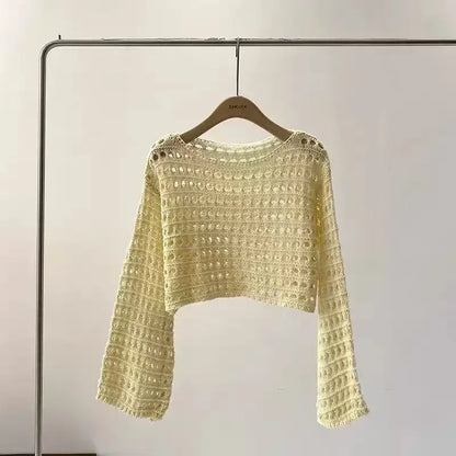 Norah- Haut long tricoté en crochet pour femmes