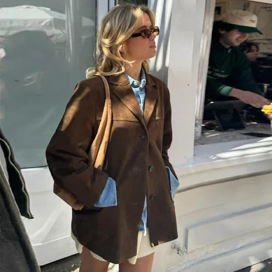 Tanja - veste femme marron rétro