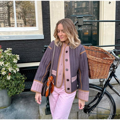 Oleya Jacket | Stylish Quilted Colour Block Jacket