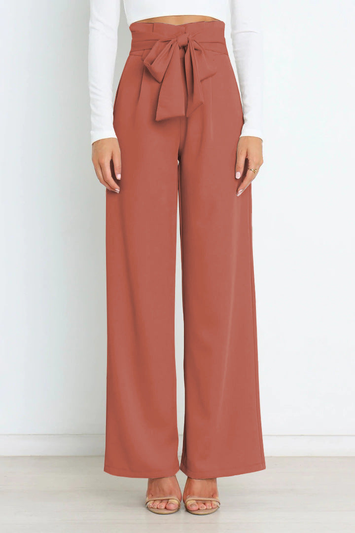 Natalie - Pantalon Stylé avec Ceinture à Nouer pour Femmes
