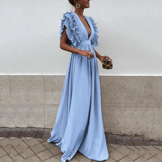 Marthe - Robe Élégante Avec Manches À Volants
