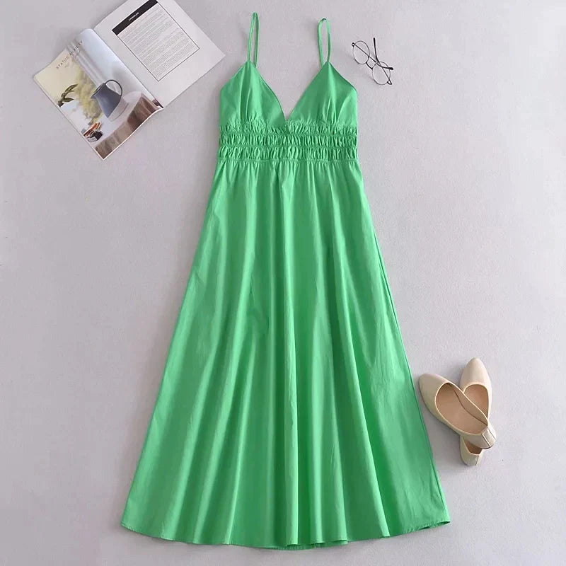 Emmeline - Robe d'été à col en V pour femmes