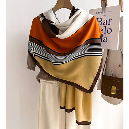 Echarpe d'hiver chic - Echarpe de luxe en laine et coton pour femmes