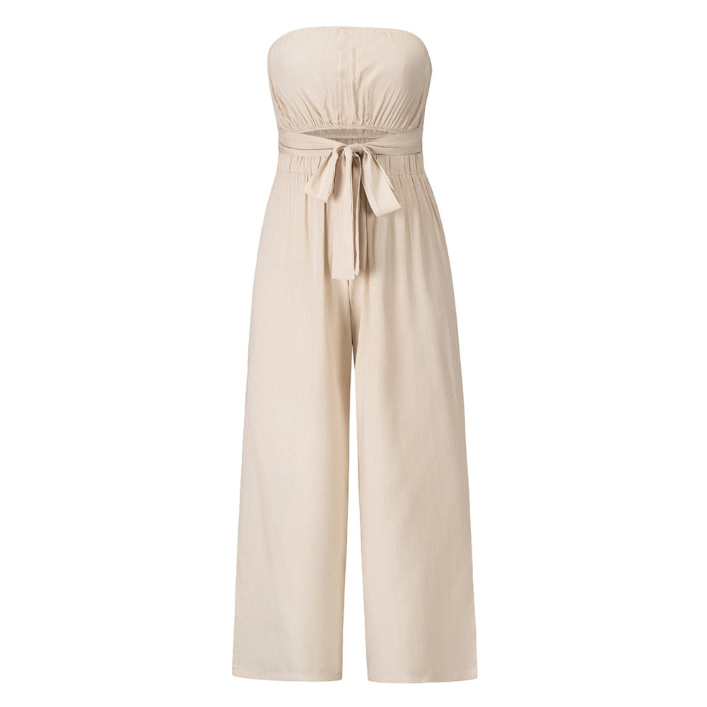 Combinaison sans bretelles à jambes larges | Summer 2024 Chic Romper | Sexy Slim Fit