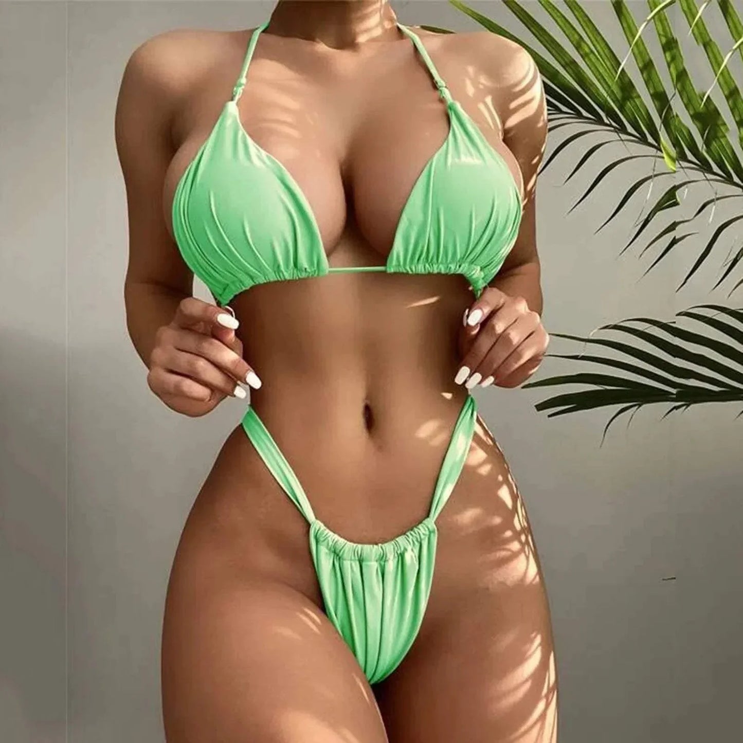 Ensemble bikini - Top triangle - Bretelles réglables - Élégant - Parfait pour les journées d'été