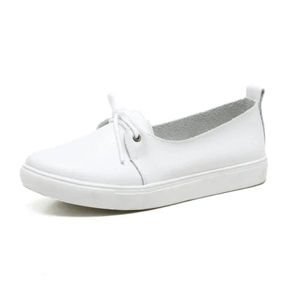 Chaussures plates en cuir fendu pour femmes