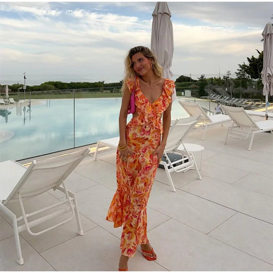 Quinn - Robe sexy dos nu avec manches papillon