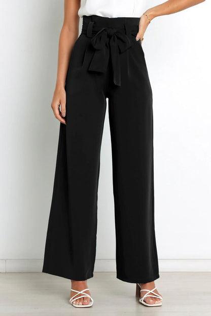 Natalie - Pantalon Stylé avec Ceinture à Nouer pour Femmes