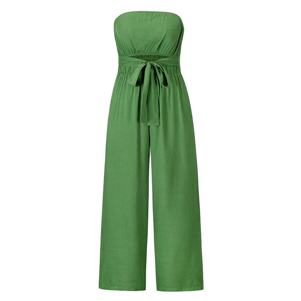 Combinaison sans bretelles à jambes larges | Summer 2024 Chic Romper | Sexy Slim Fit