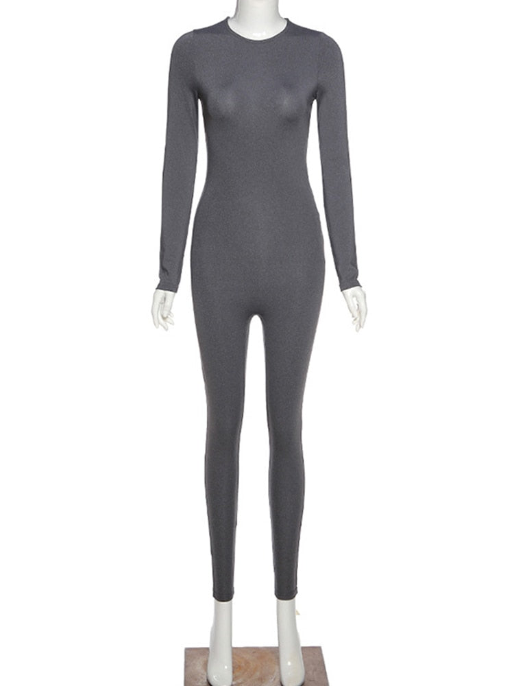 Combinaison à manches longues Sportswear | Skinny Workout Jumpsuit for Women