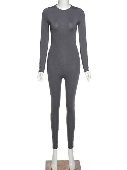 Combinaison à manches longues Sportswear | Skinny Workout Jumpsuit for Women