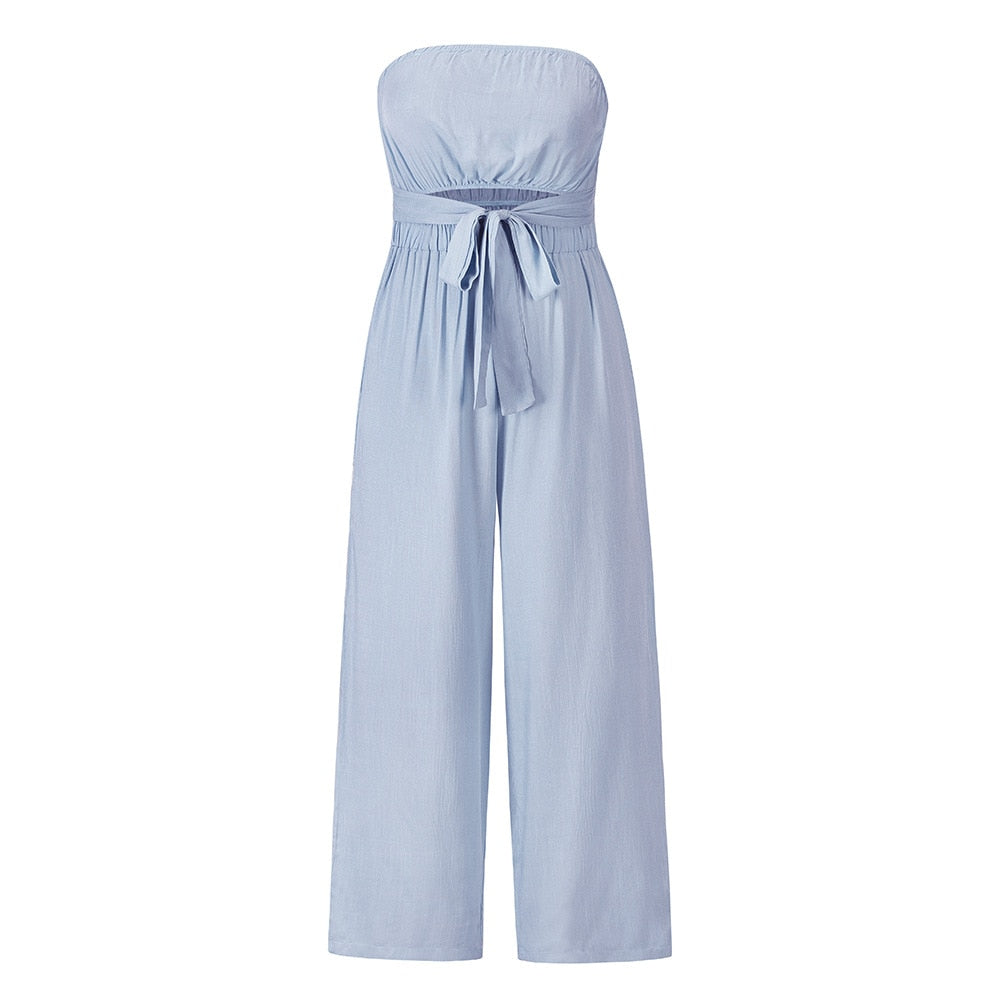 Combinaison sans bretelles à jambes larges | Summer 2024 Chic Romper | Sexy Slim Fit