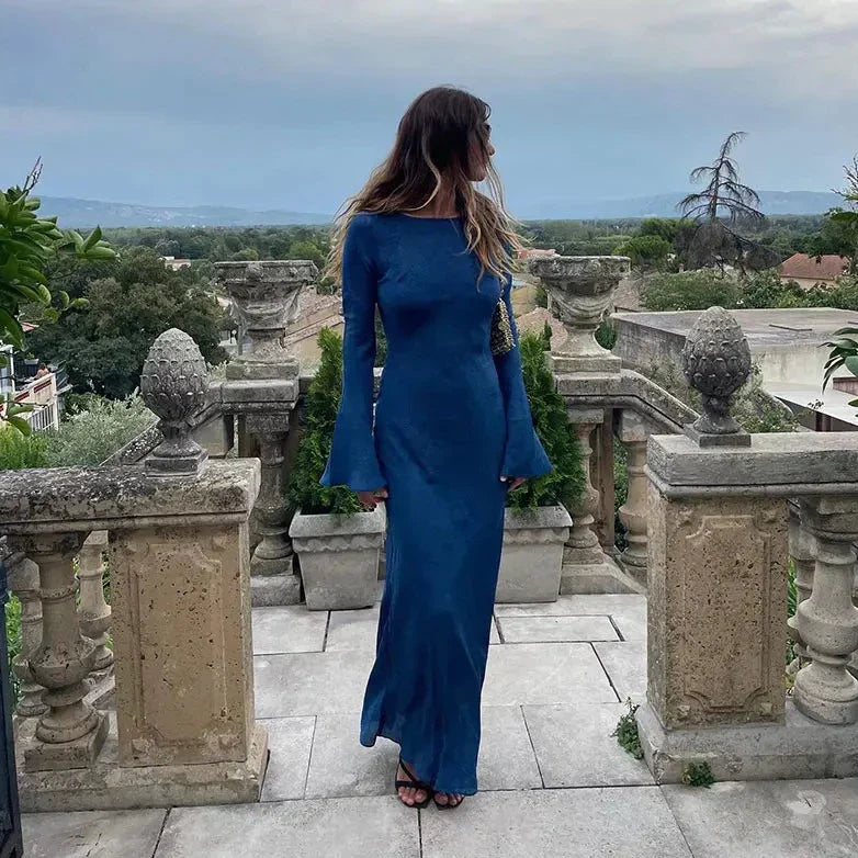 Eudora - Robe longue à manches longues avec trompette