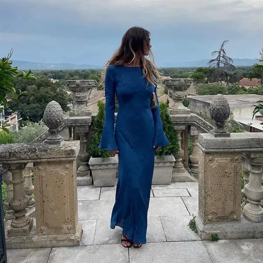 Eudora - Robe longue à manches longues avec trompette