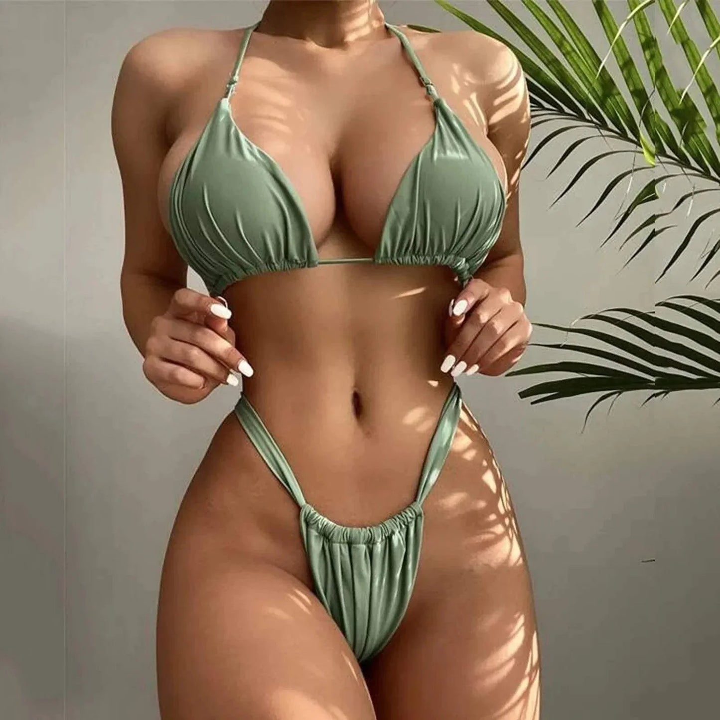 Ensemble bikini - Top triangle - Bretelles réglables - Élégant - Parfait pour les journées d'été