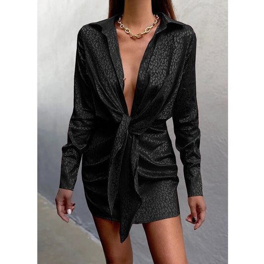 Eva - Mini robe élégante à imprimé léopard