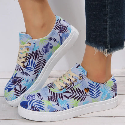 Chaussures décontractées à imprimé hibiscus hawaïen
