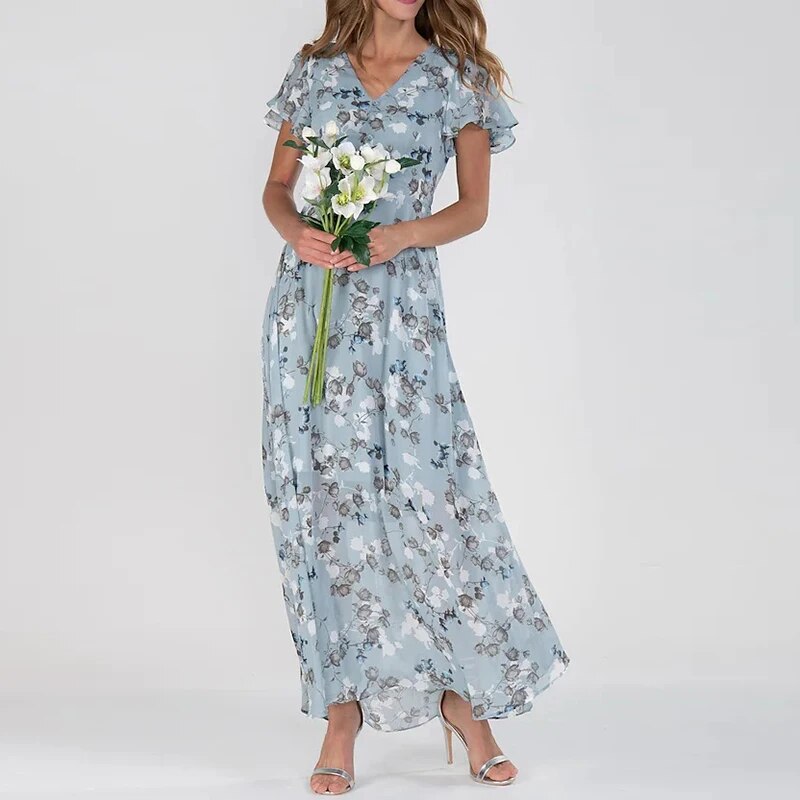 Victoria - Longue robe d'été à motif floral