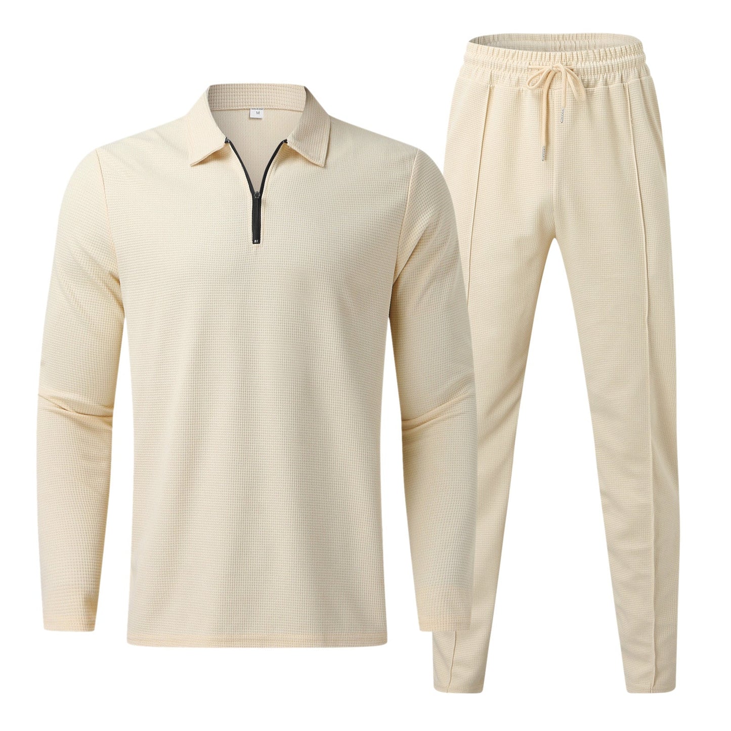 Caspian - Ensemble t-shirt polo zippé et pantalon coupe slim