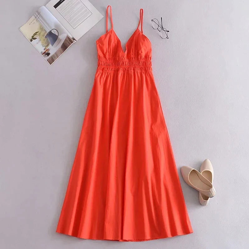 Emmeline - Robe d'été à col en V pour femmes
