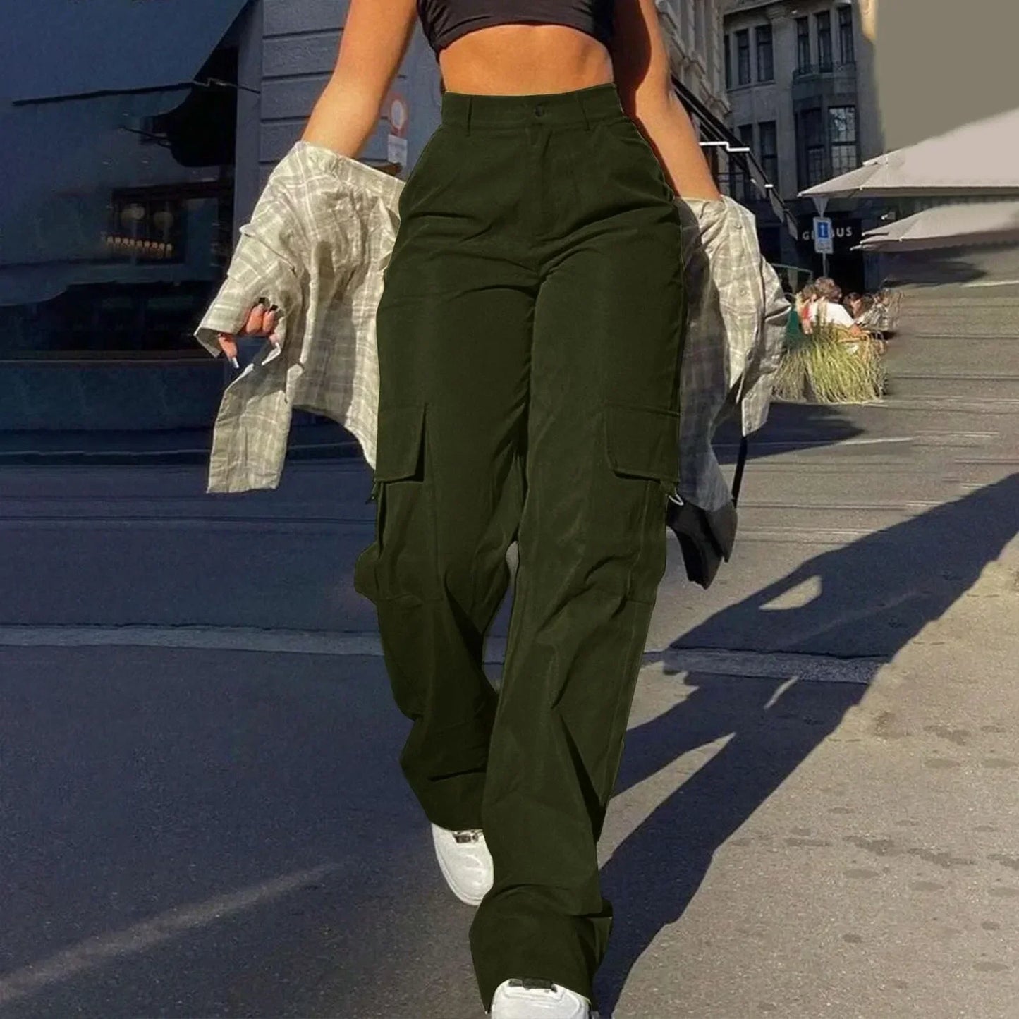 Clara - Pantalon cargo taille haute pour femme