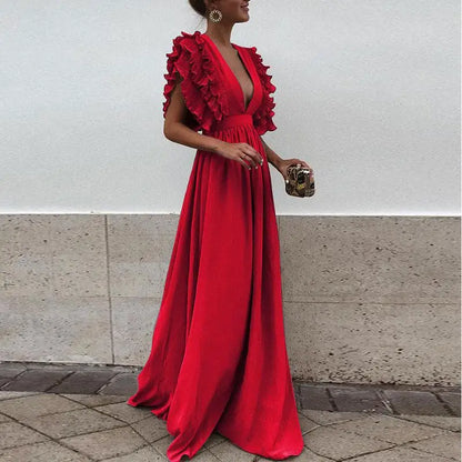 Marthe - Robe Élégante Avec Manches À Volants