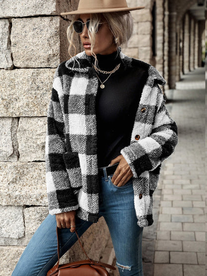 CarmenJacket I Veste en flanelle avec boutons pour femmes