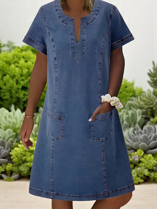 Robe en denim doux à la coupe décontractée