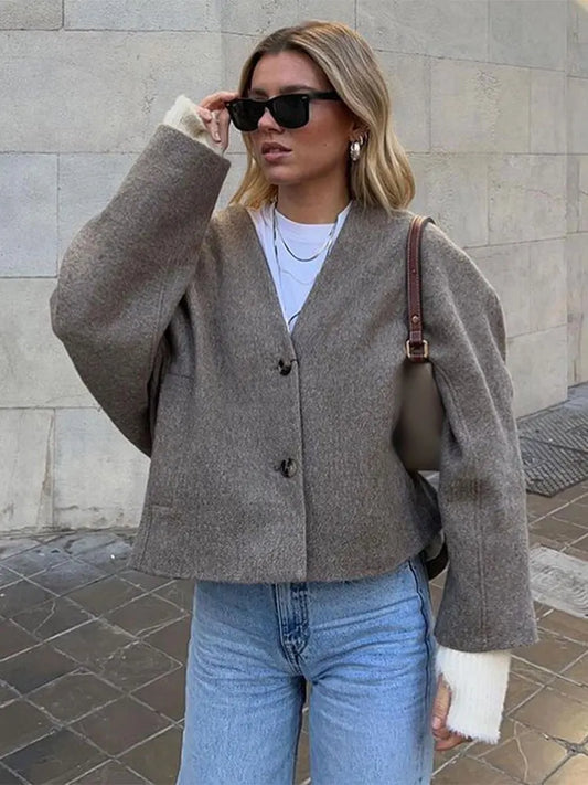 Sally | Veste Streetwear Rétro Femme à Double Boutonnage Chic
