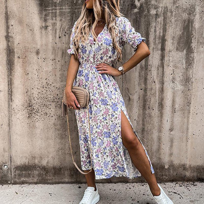 Ariana - Robe à imprimé floral avec fente