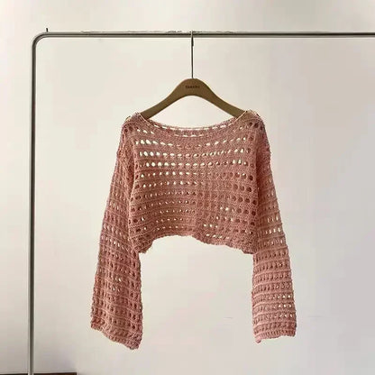 Norah- Haut long tricoté en crochet pour femmes