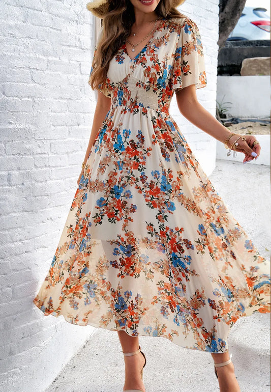 Mary - Robe mode à imprimé floral
