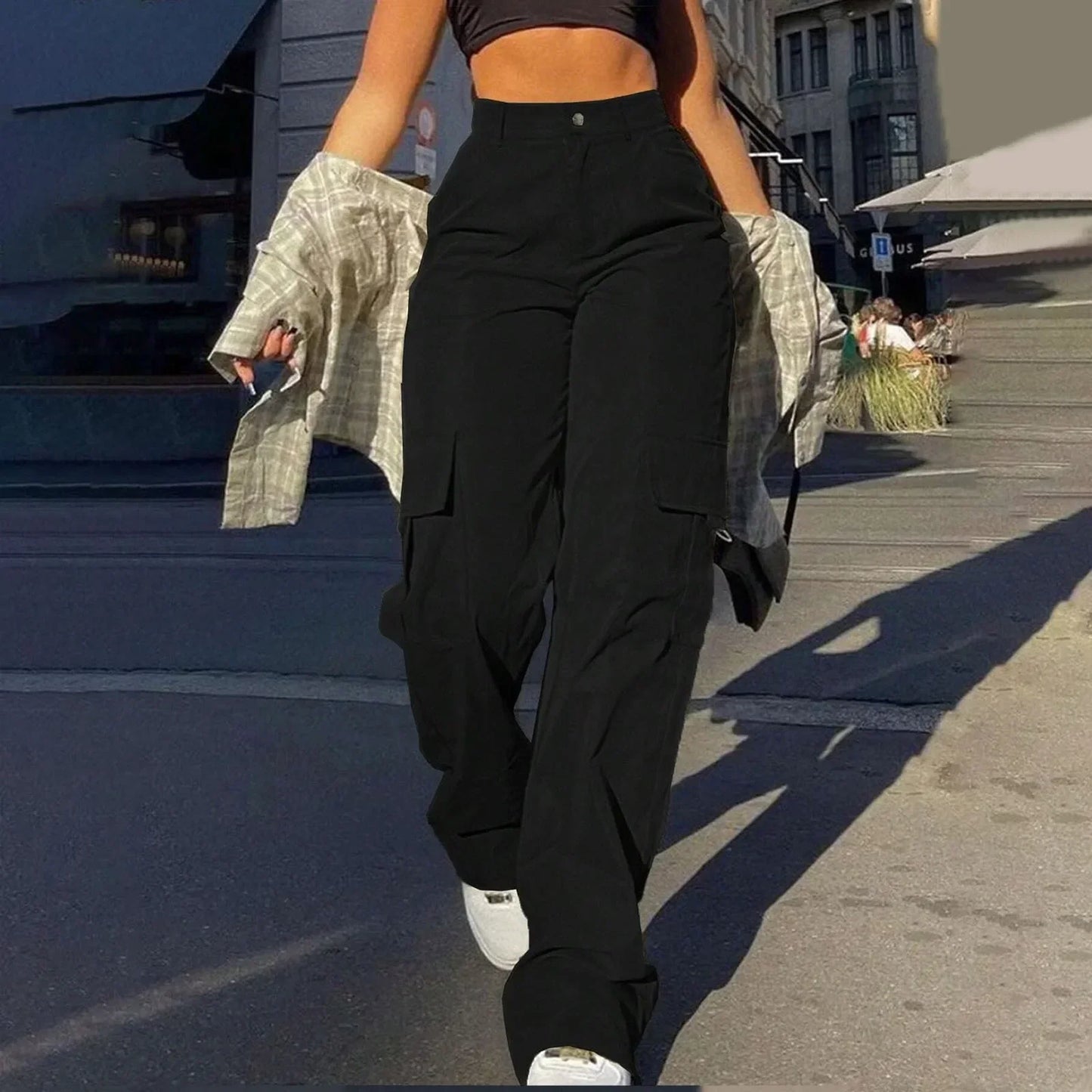 Clara - Pantalon cargo taille haute pour femme