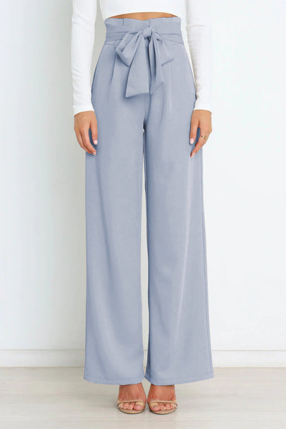 Natalie - Pantalon Stylé avec Ceinture à Nouer pour Femmes