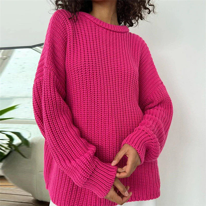 Lora - Pull Automne en Maille Côtelée Élégant pour Femmes