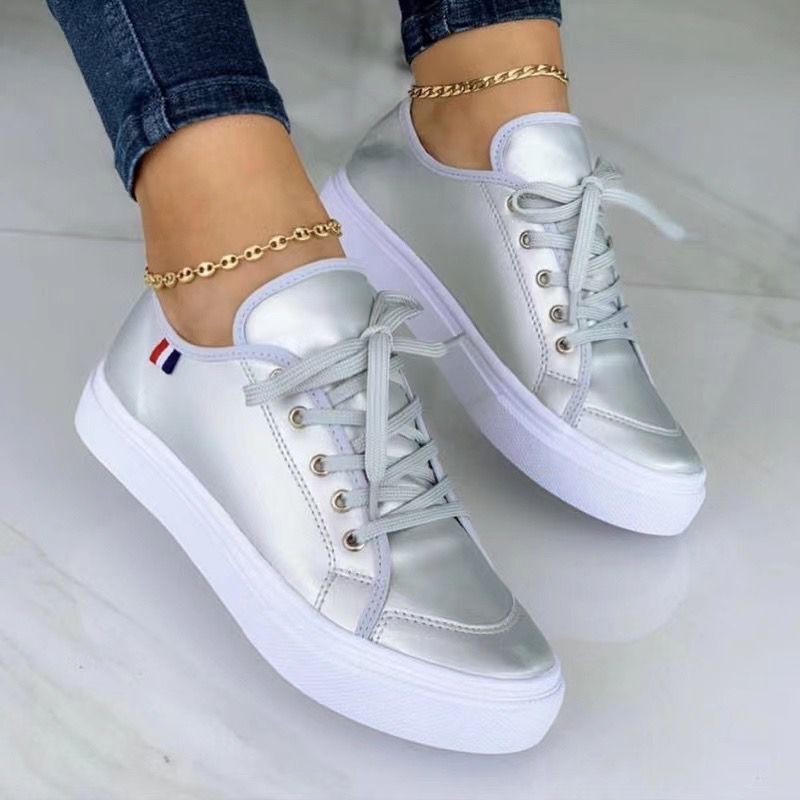 Chaussures en caoutchouc décontractées à bout rond et à plateforme pour femmes
