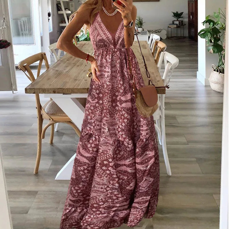 Harriet - Robe longue à imprimé boho
